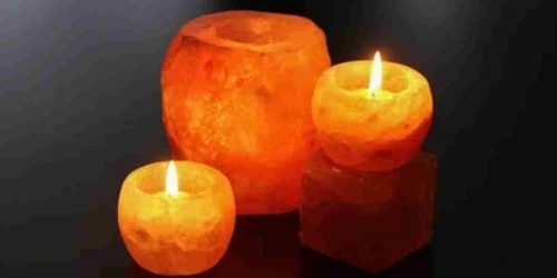 Himalayan salt candle holder